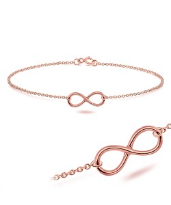 Infinity Rose Gold Plated Silver Anklet ANK-321-RO-GP